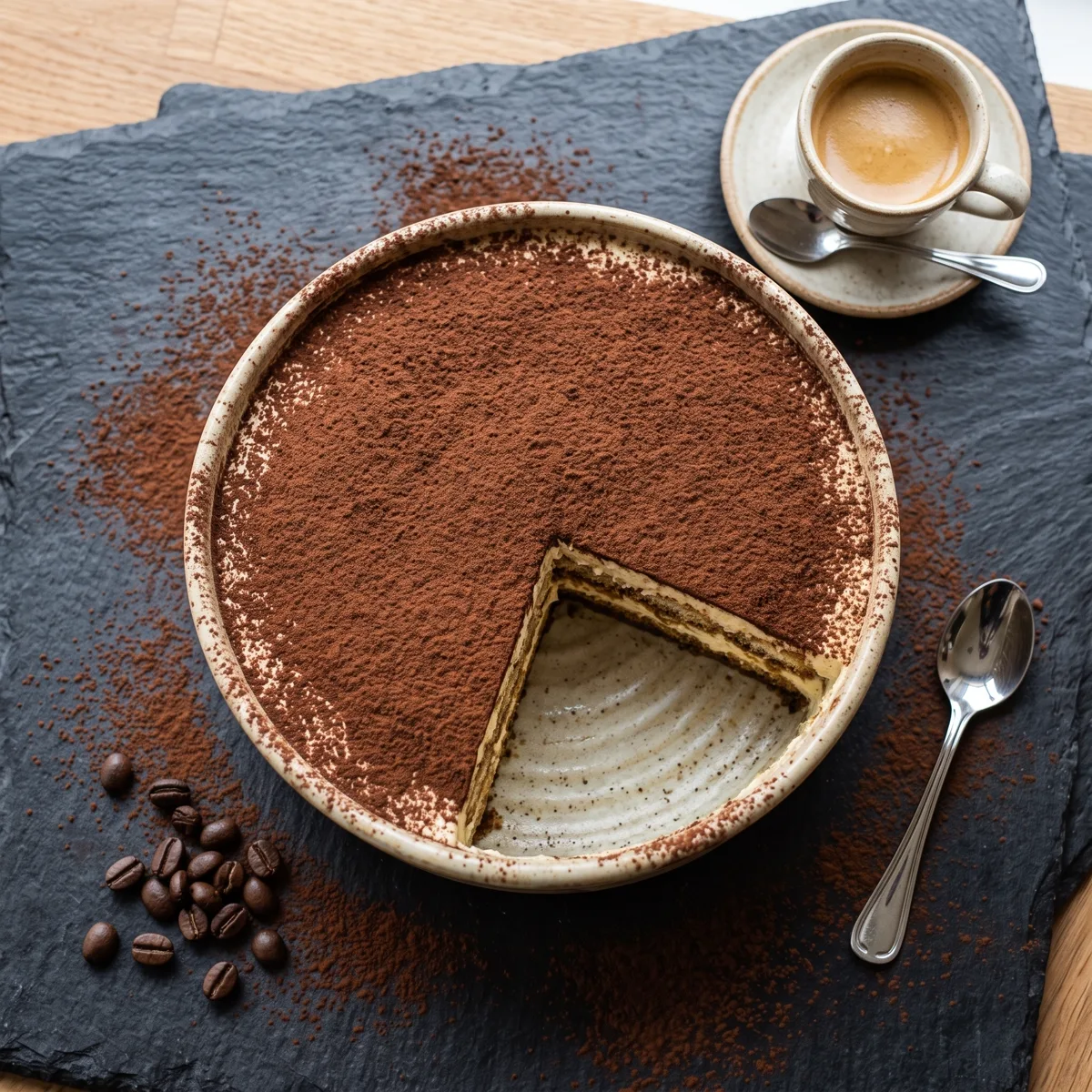 Tiramisú Classico con mascarpone, savoiardi y espresso en Peppe Pizza, Nerja